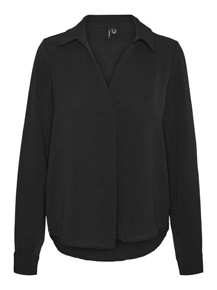 VMALVA L/S COLLAR TOP WVN GA